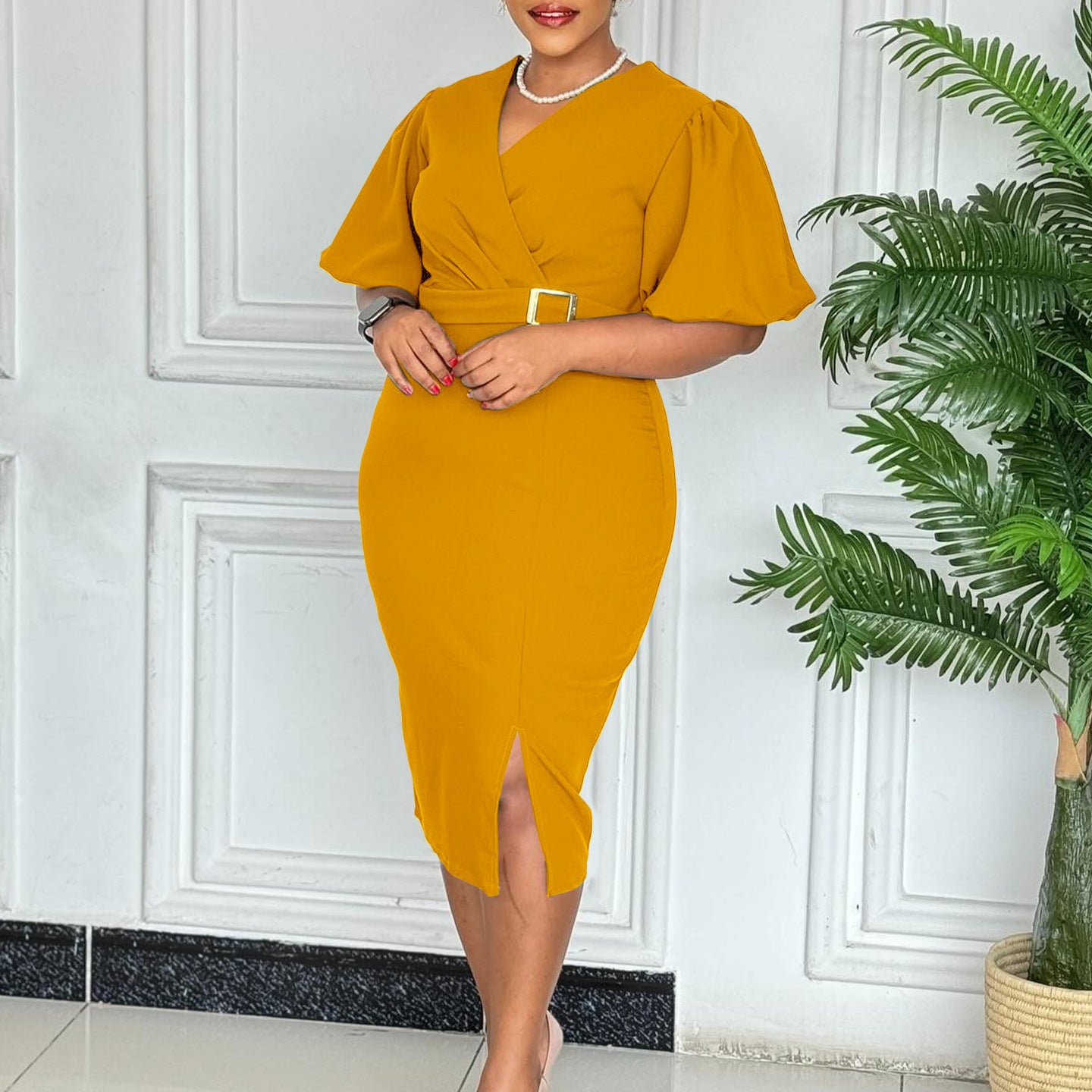 Waist-tight Split Hip-wrapped African Dress